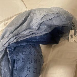 Louis Vuitton Balayage blue scarf.